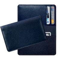 Navy Leather Debit Card Holder