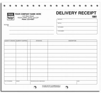 delivery receipt form template