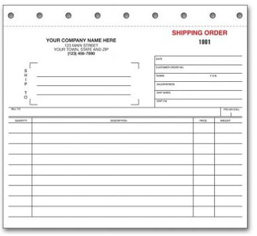 Shipping Order Forms