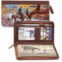 Cowboy Roundup Zippered Wallet Checkbook Cover Accessories