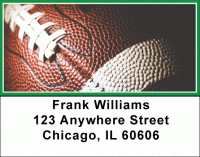 Green & White Football Team Address Labels Accessories