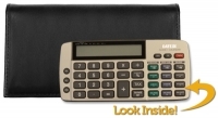 Black Tri-fold Checkbook Calculator Cover Accessories