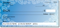 Blue Leaf Border Personal Checks