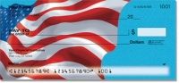 Waving US Flag Personal Checks