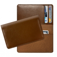 Cognac Leather Debit Card Holder