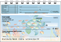 Tropical Fish Top Stub Personal Checks - Singles