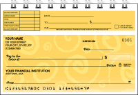 Swirls Top Stub Personal Checks - Singles