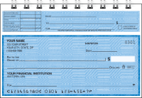 Blue Safety Top Stub Personal Checks - Singles