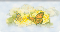 Butterfly Blooms Leather Side Tear Checkbook Cover Personal Checks