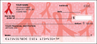 Red Ribbons of Support Charitable Personal Checks - 1 Box - Singles