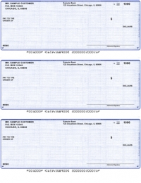 Blue Safety 3 to a Page Voucher Computer Checks