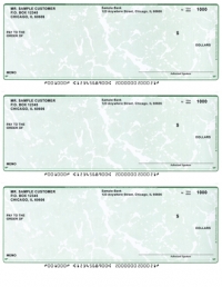 Green Marble 3 to a Page Voucher Computer Checks