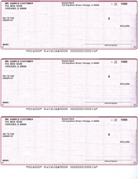 Burgundy Safety 3 to a Page Voucher Computer Checks