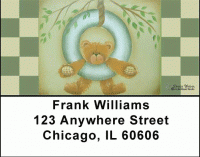 Tire Swing Teddy Address Labels by Lorrie Weber Personal Checks