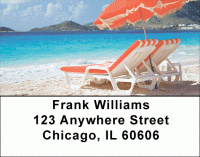 Beach Loungers Address Labels Accessories