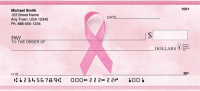 Pink Support Ribbon Personal Checks