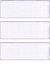 Violet Safety Blank Stock For 3 to a Page Voucher Computer Checks