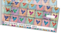 Patchwork Heart Side Tear Personal Checks