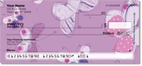 Sepia Butterfly Purple Personal Checks