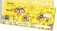 Orange Daisies Side Tear Personal Checks