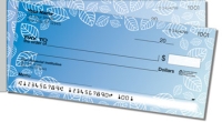 Blue Leaf Border Side Tear Personal Checks