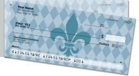 Blue Fleur de Lis Side Tear Personal Checks