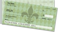 Green Fleur de Lis Side Tear Personal Checks