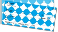 Aqua Blue Bead Side Tear Personal Checks