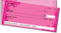 Pink Corner Scroll Side Tear Personal Checks