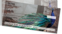 Colorful Peacock Side Tear Personal Checks
