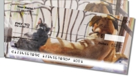 Dog and Cat Painting Side Tear Personal Checks
