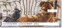 Dog and Cat Painting Personal Checks