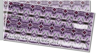 Purple Pattern Side Tear Personal Checks