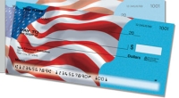 Waving US Flag Side Tear Personal Checks