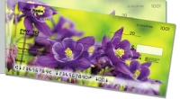 Purple Flower Side Tear Personal Checks