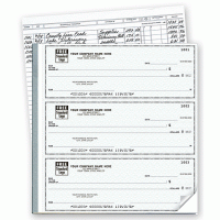 Desk Set Checks 3-On-A-Page Business Size Checks with Deposit Tickets 1