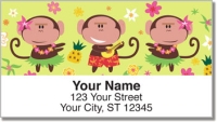 Hula Monkey Address Labels Accessories