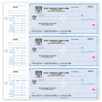 Deluxe High Security 3-On-A-Page Compact Checks w/ End Stubs