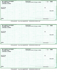 Green Safety 3 to a Page Voucher Computer Checks