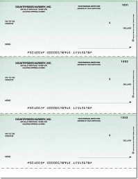 Classic Green Laser Checks Check No Voucher w/o Lines - 1 Box