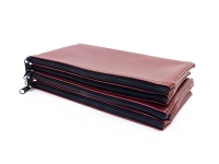 Burgundy Zipper Bank Bag 5.5 X 10.5