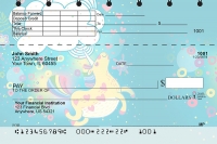 Cartoon Unicorns Top Stub Personal Checks