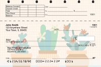 Colorful Cacti Top Stub Personal Checks