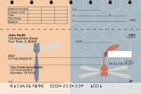 Retro Dragonflies Top Stub Personal Checks