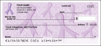 Purple Ribbons of Support Charitable Personal Checks - 1 Box - Singles