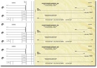 Goldenrod General Purpose 3-on-a-Page Checks - 1 Box
