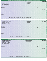 Blue Green 3 Per Page Laser Checks