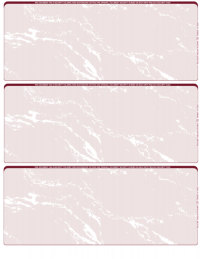 Burgundy Marble Blank 3 Per Page Laser Checks