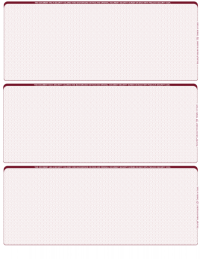 Burgundy Safety Blank 3 Per Page Laser Checks