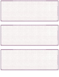 Violet Safety Blank 3 Per Page Laser Checks